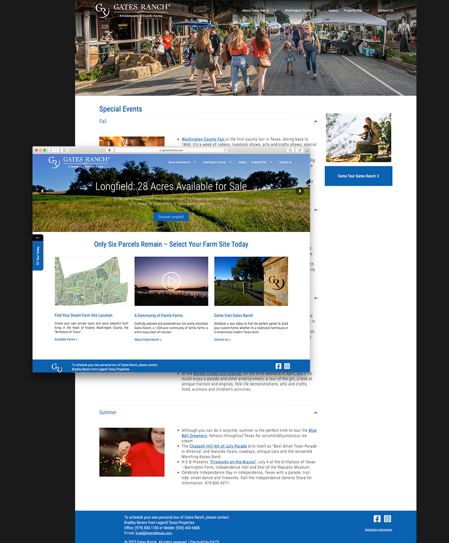 Screenshot of Gates Ranch website