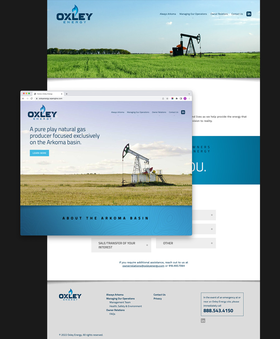 Screenshot of Oxley Energy website
