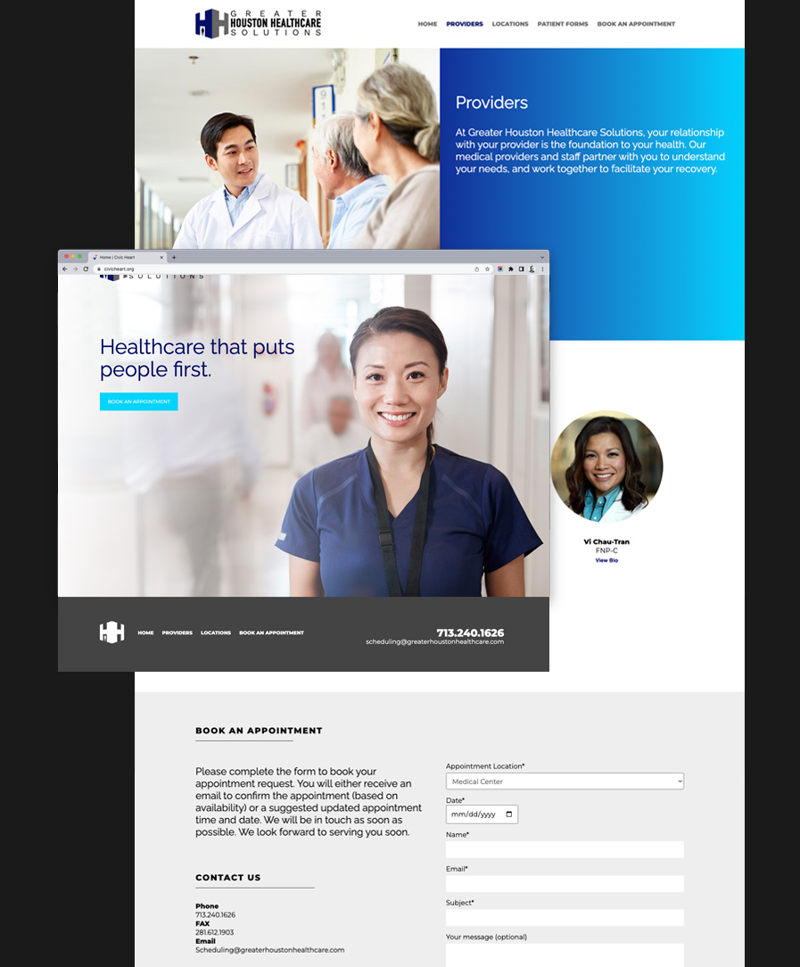 Screenshot of Greater Houston Healthcare website